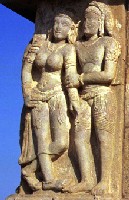 Romantic couple (mithuna)
Temple sculpture from Aihole