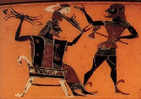 Birth of Athena
with shield and helmet
Greek vase