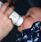 A bottle-fed baby