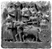 Procession with a chariot
Indian Buddhist bas-relief