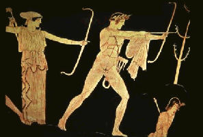 Artemis and Apollo
killing Niobe's children
Greek vase