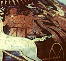 Hades taking Persephone
away to the Underworld
Greek vase