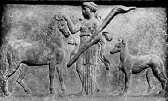 Artemis - patron of animals
Greek bas-relief