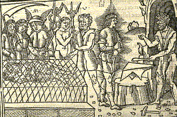 Punishment for a fornication
picture from a medieval book