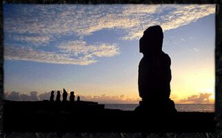Idols of Easter island
at sunset