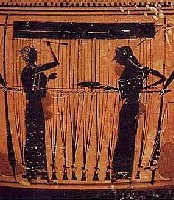 Weaving women
Picture on a Greek vase