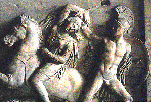 Greek warrior seizing an Amazon by the hair
Greek bas-relief
