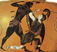 Achilles killing Penthesilea